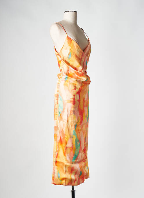 Robe longue orange RECC pour femme