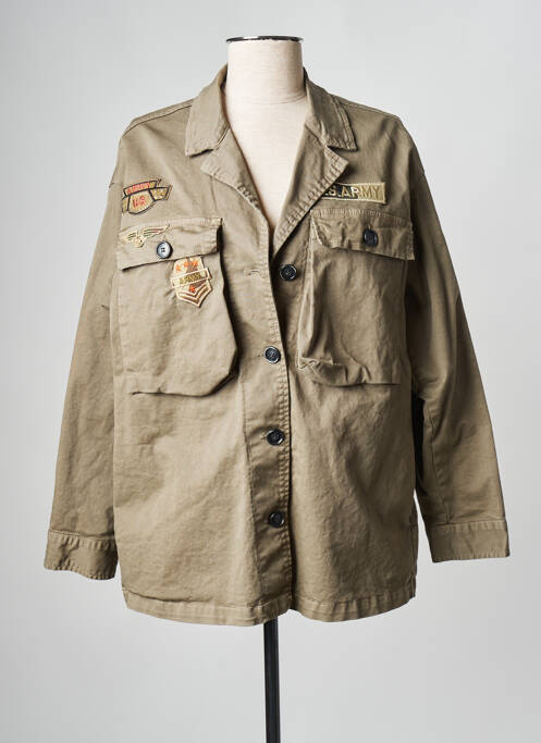 Manteau court kaki PLEASE pour femme