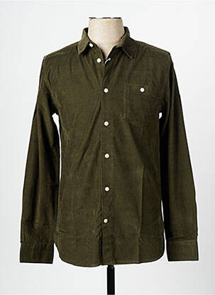 Chemise manches longues vert KNOWLEDGE COTTON APPAREL pour homme