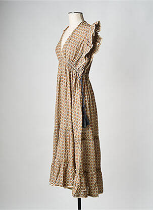 Robe mi-longue beige M.A.B.E femme