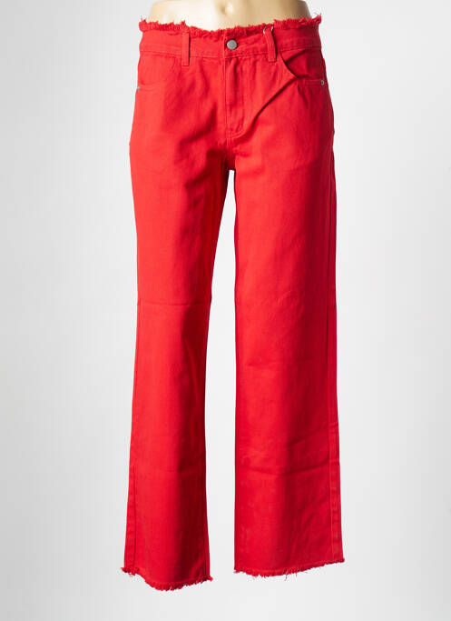 Jeans coupe droite rouge VILA pour femme