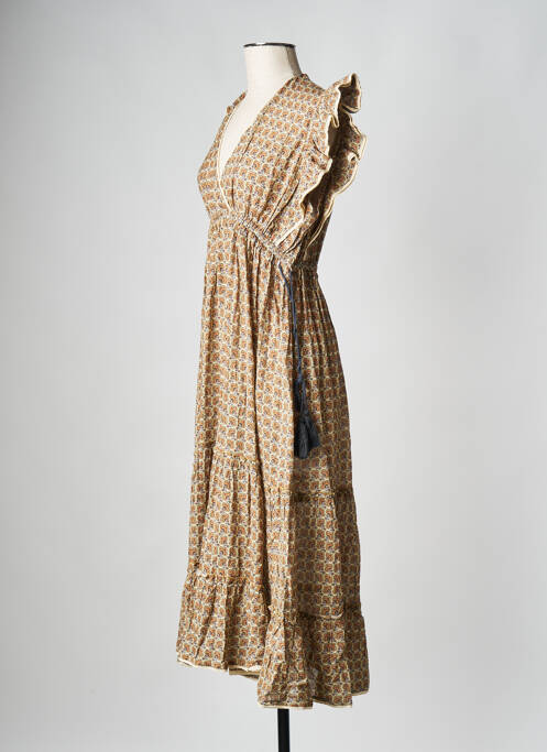 Robe mi-longue beige M.A.B.E pour femme