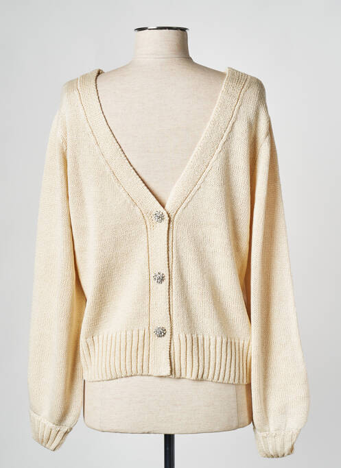Gilet manches longues beige GRACE & MILA pour femme