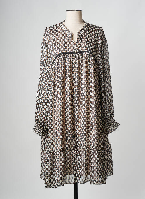 Robe courte marron MAT FASHION pour femme