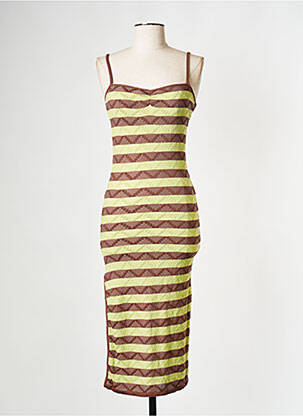 Robe mi-longue vert MUSIER pour femme