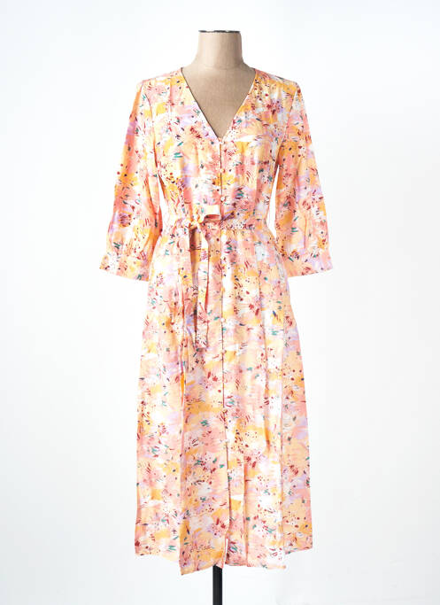 Robe mi-longue orange VILA pour femme