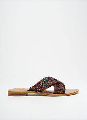 Sandales/Nu pieds rouge COULEUR POURPRE pour femme