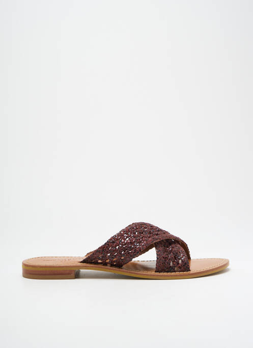 Sandales/Nu pieds rouge COULEUR POURPRE pour femme