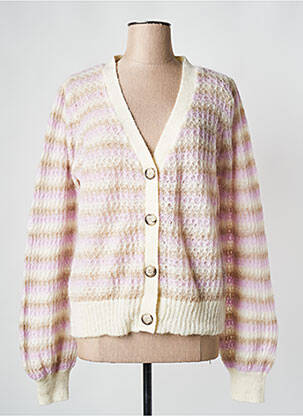 Gilet manches longues rose SECOND FEMALE pour femme