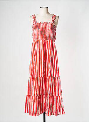 Robe mi-longue rouge VILA femme