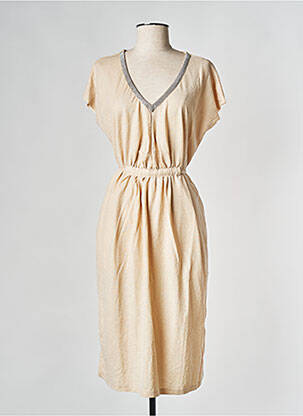 Robe mi-longue beige LILI SIDONIO pour femme