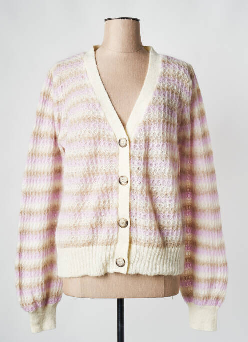 Gilet manches longues rose SECOND FEMALE pour femme