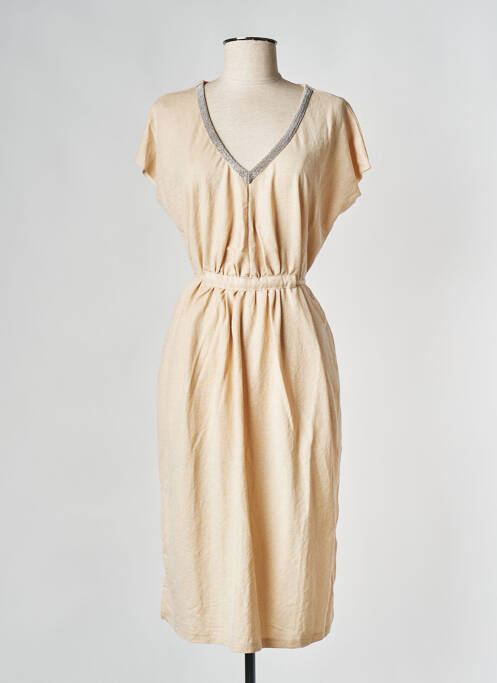 Robe mi-longue beige LILI SIDONIO pour femme