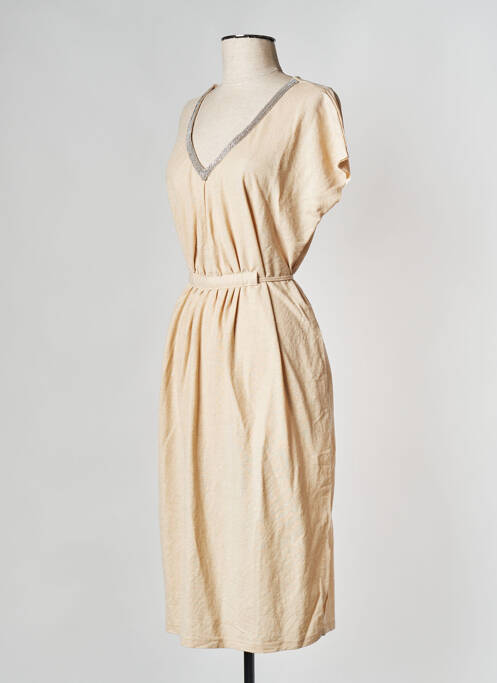 Robe mi-longue beige LILI SIDONIO pour femme