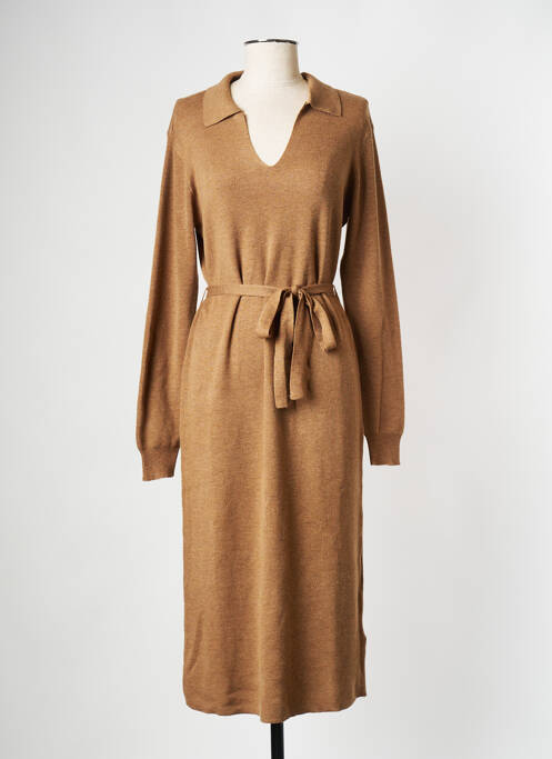 Robe mi-longue marron VILA pour femme