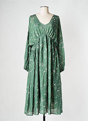 Robe mi-longue vert SAMSOE & SAMSOE pour femme