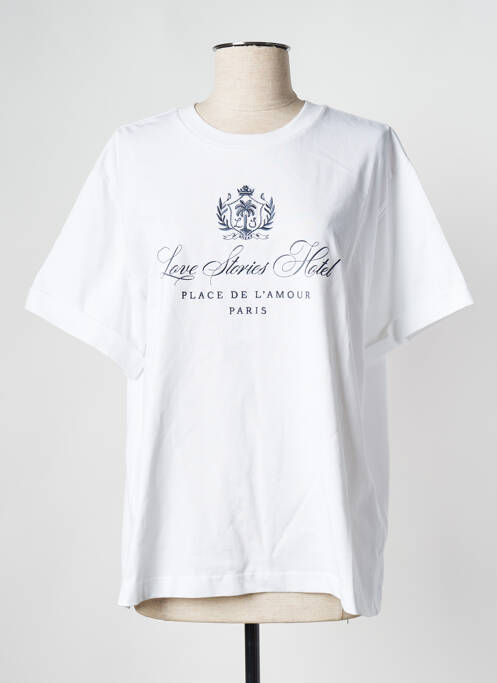 T-shirt blanc LOVE STORIES pour femme