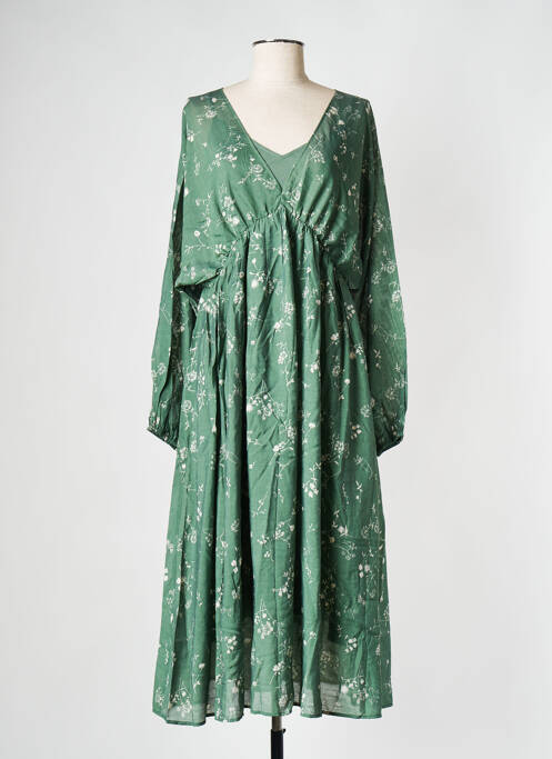 Robe mi-longue vert SAMSOE & SAMSOE pour femme