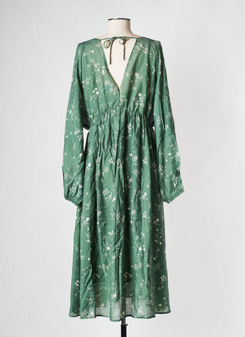 Robe mi-longue vert SAMSOE & SAMSOE pour femme