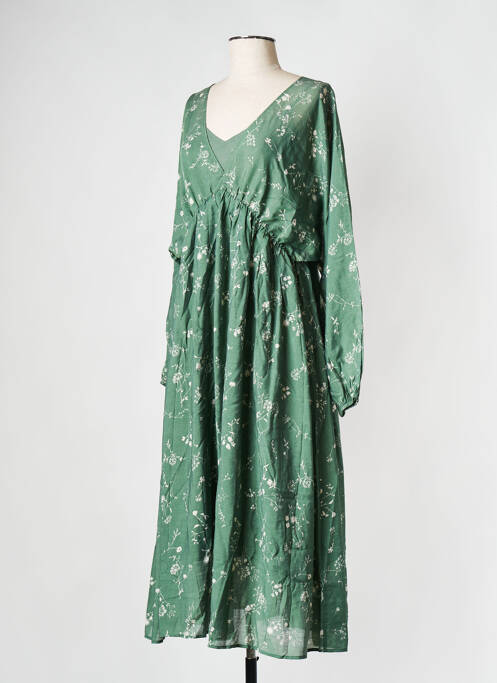 Robe mi-longue vert SAMSOE & SAMSOE pour femme