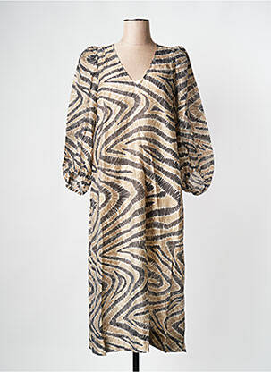 Robe mi-longue beige SECOND FEMALE pour femme