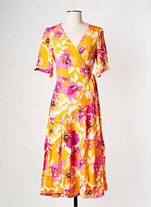 Robe mi-longue jaune Y.A.S femme