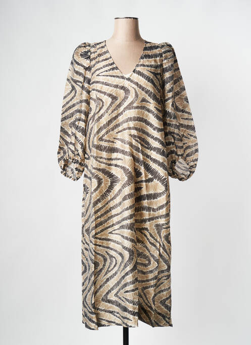 Robe mi-longue beige SECOND FEMALE pour femme