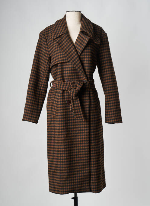 Manteau long marron OBJECT pour femme