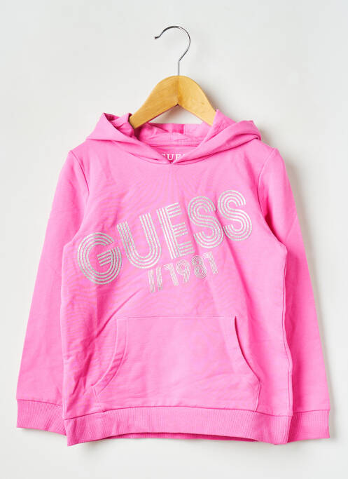 Sweat-shirt à capuche rose GUESS pour fille