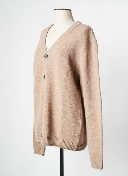 Gilet manches longues beige KNOWLEDGE COTTON APPAREL pour homme