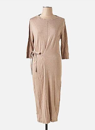 Robe mi-longue marron MANGO pour femme