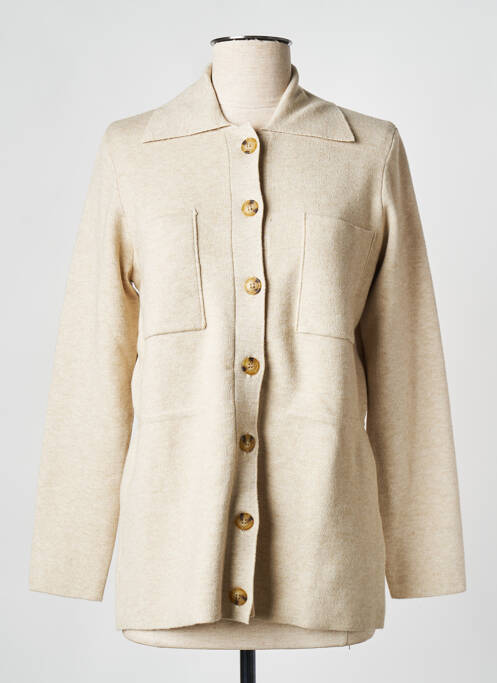 Gilet manches longues beige MOSS COPENHAGEN pour femme