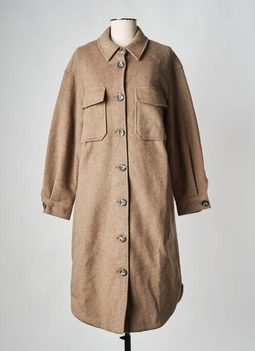 Manteau long beige OBJECT pour femme