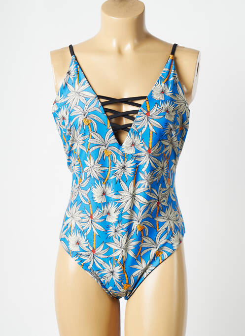 Maillot de bain 1 pièce bleu WILD pour femme