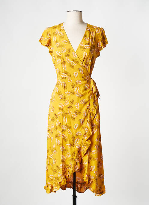Robe mi-longue jaune VILA pour femme