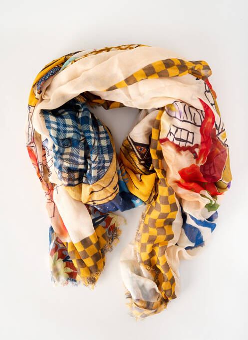 Foulard jaune STORIATIPIC pour femme