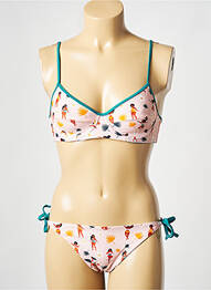 Maillot de bain 2 pièces rose WILD femme