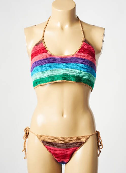 Maillot de bain 2 pièces rouge RECC pour femme