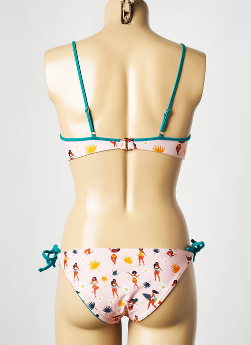 Maillot de bain 2 pièces rose WILD pour femme