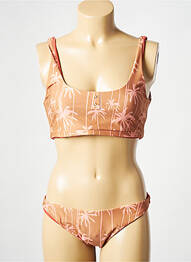 Maillot de bain 2 pièces marron WILD femme