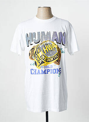 T-shirt blanc HUMAN WITH ATTITUDE pour homme