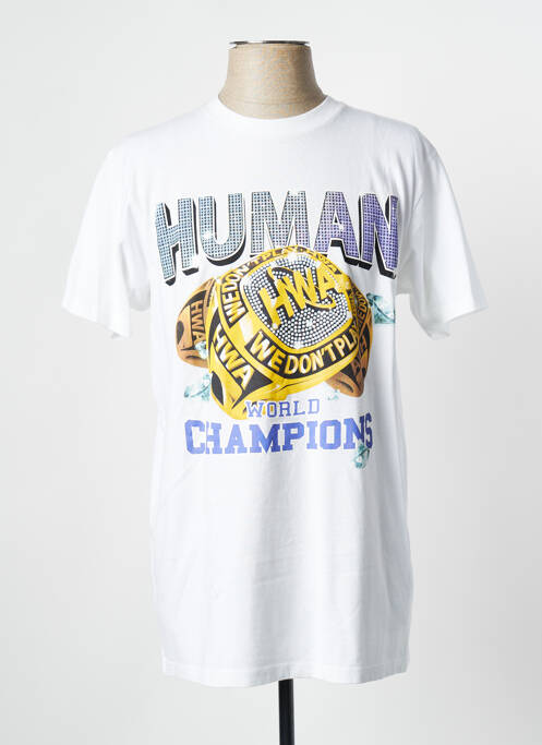 T-shirt blanc HUMAN WITH ATTITUDE pour homme