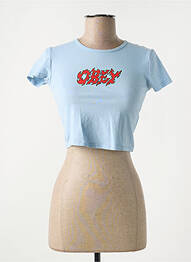 T-shirt bleu OBEY femme