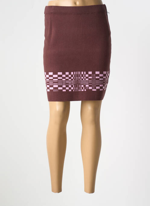 Jupe courte marron OBEY pour femme