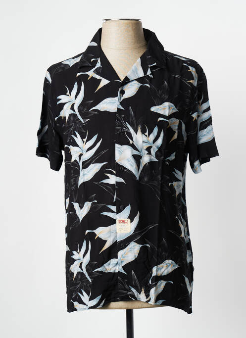 Chemise manches courtes noir SCHOTT pour homme