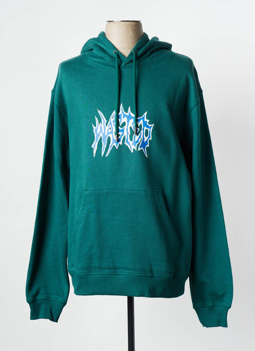 Sweat-shirt vert WASTED PARIS pour homme