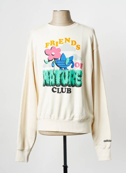 Sweat-shirt beige ADIDAS pour homme