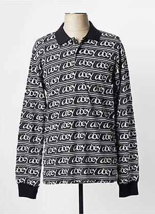 Polo noir OBEY pour homme