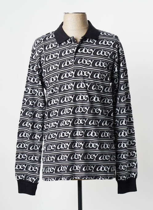 Polo noir OBEY pour homme