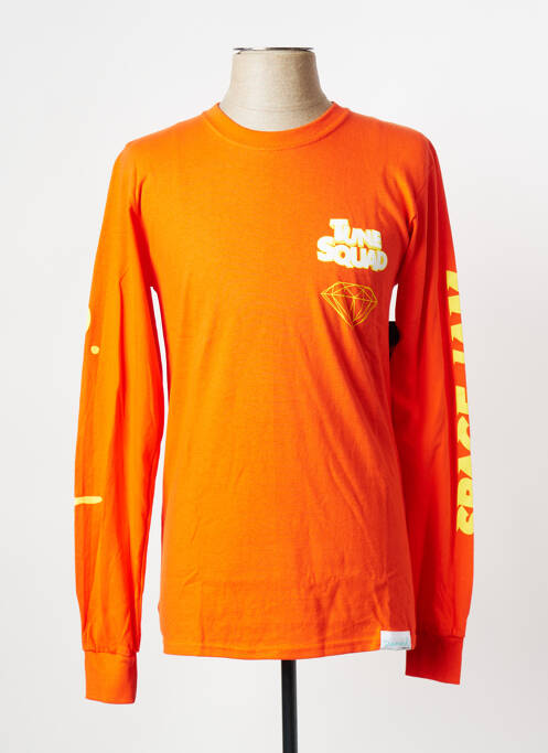 T-shirt orange DIAMOND SUPPLY CO pour homme